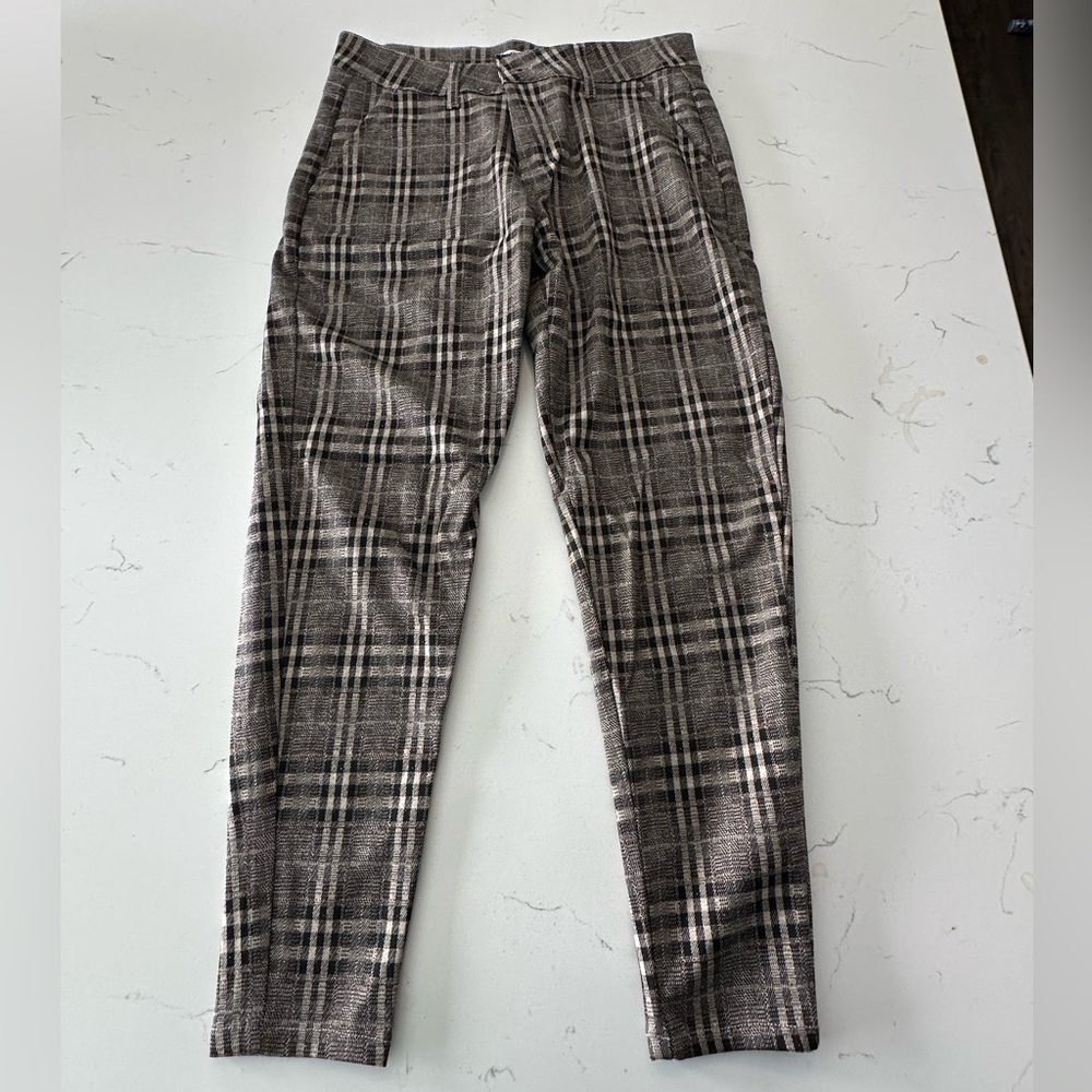 Plaid Trousers in Brown and Black